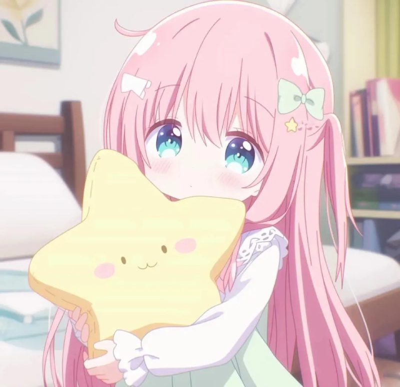 Ảnh anime nữ màu hồng Cute