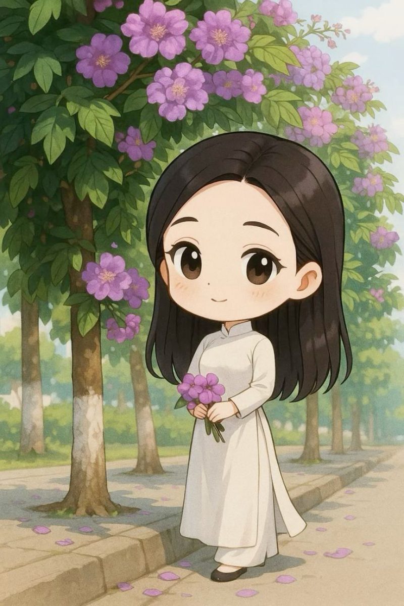Anime mặc áo dài Việt Nam