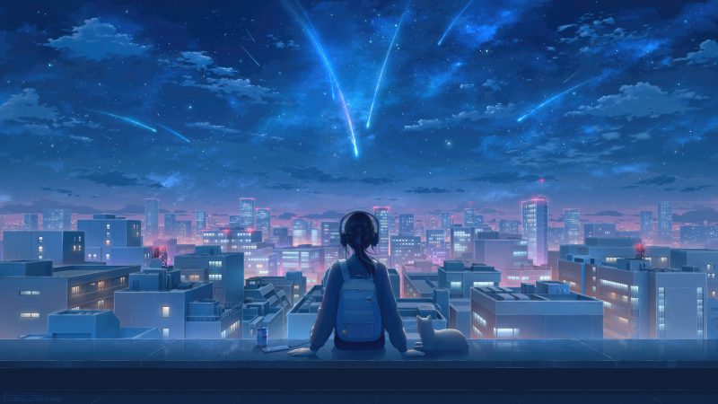 anime chill lofi cảnh đêm