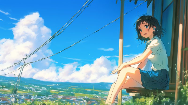 anime chill lofi ngoài trời