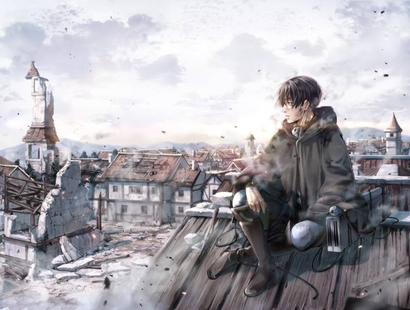 bối cảnh thành phố attack on titan anime