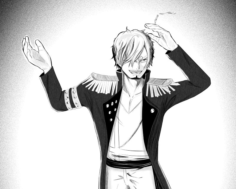 ảnh sanji đen trắng nghệ thuật cực chill