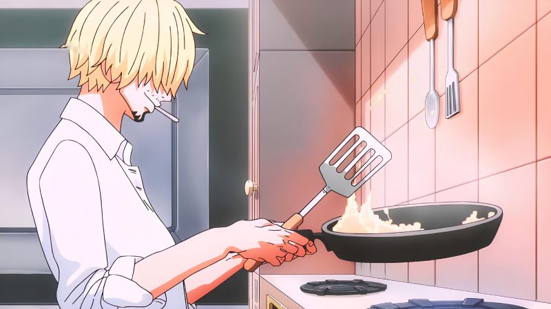 sanji ảnh đẹp lúc đang nấu ăn