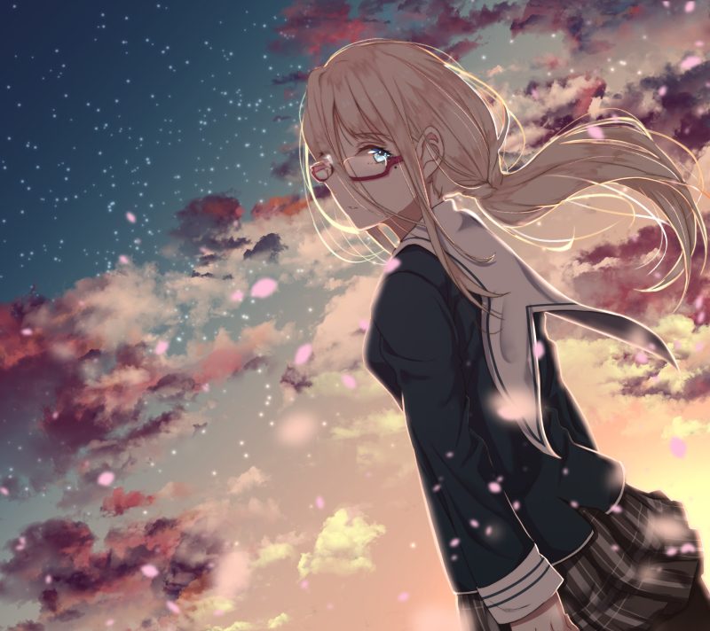 bức ảnh anime buồn với ánh mắt u sầu