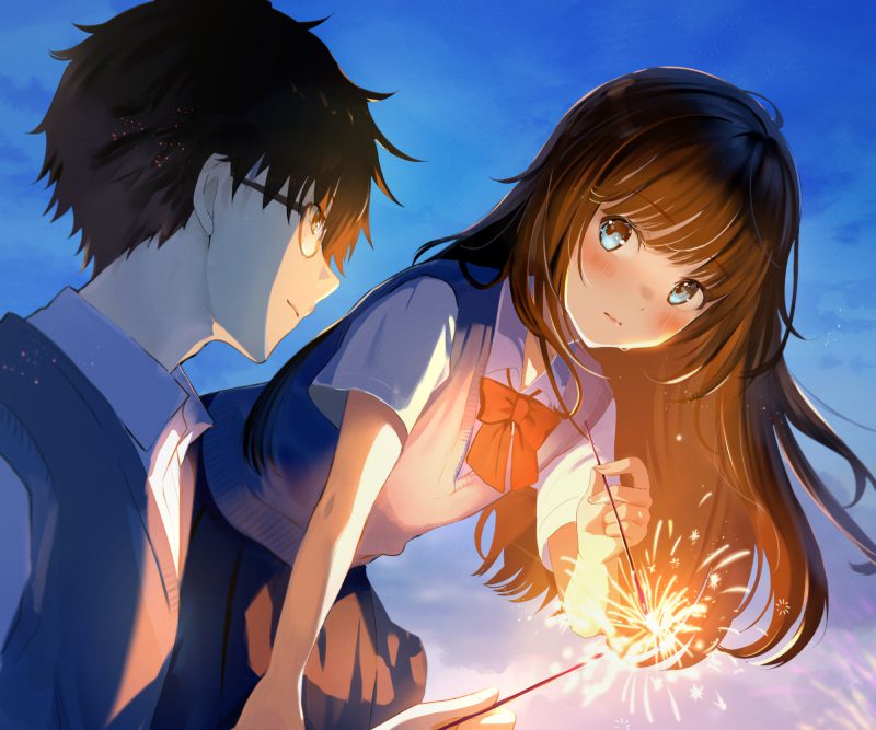 ảnh anime yêu nhau tình cảm lãng mạn