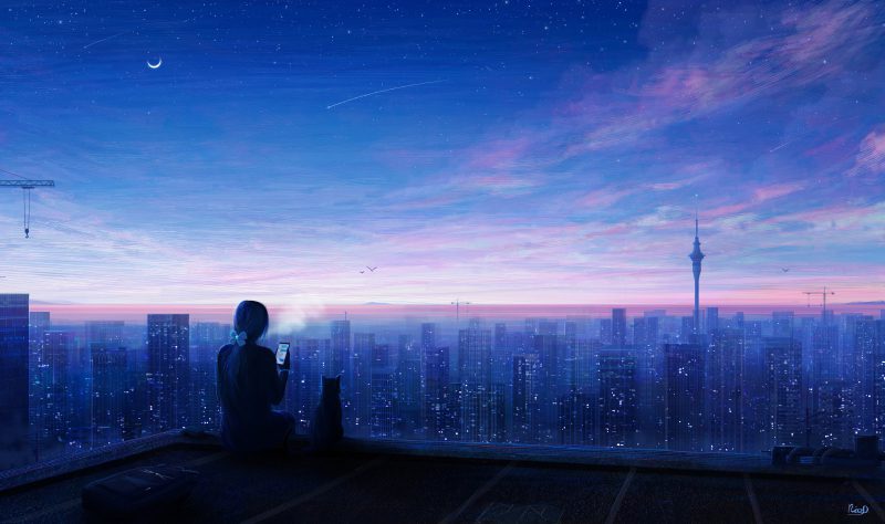 hình ảnh anime chill lofi relax