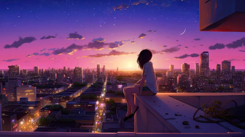 hình anime chill lofi