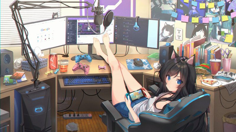 anime chill lofi nhân vật nữ