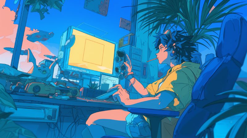 background anime chill lofi