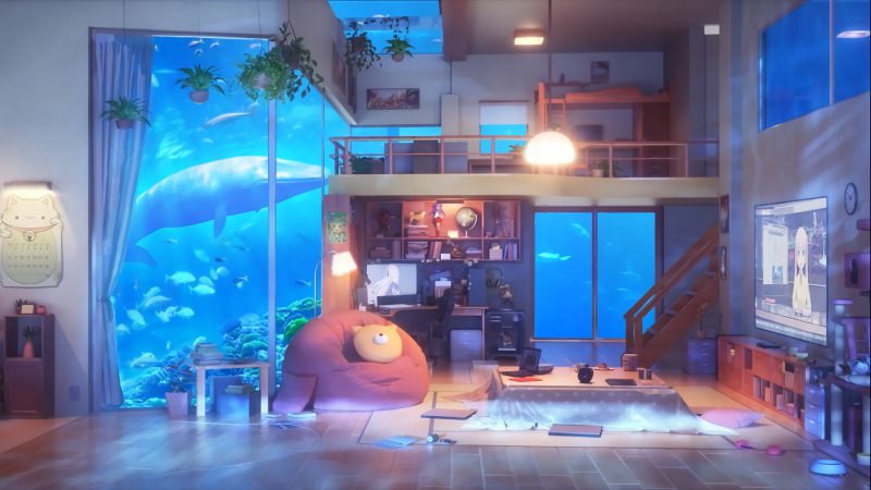 ảnh anime chill lofi gam màu trầm