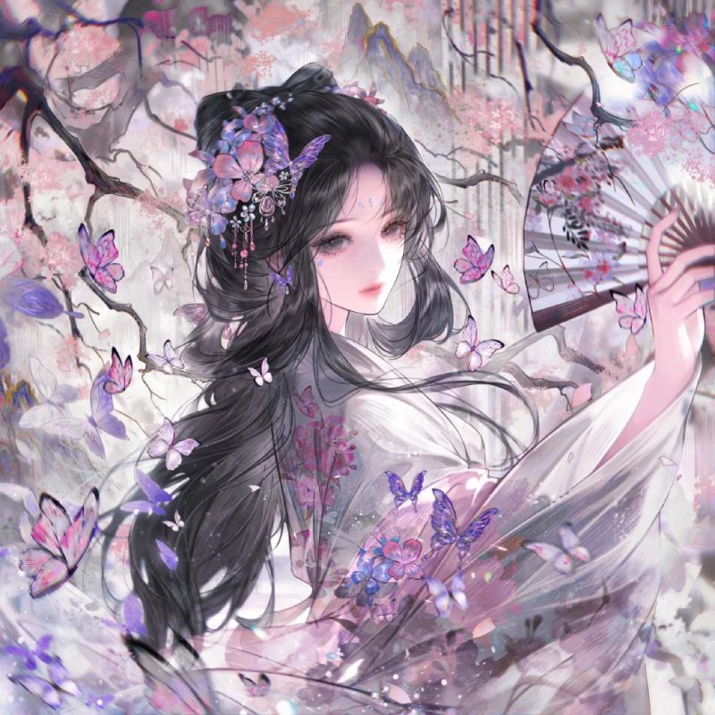 ảnh anime cổ trang nền cổ kính