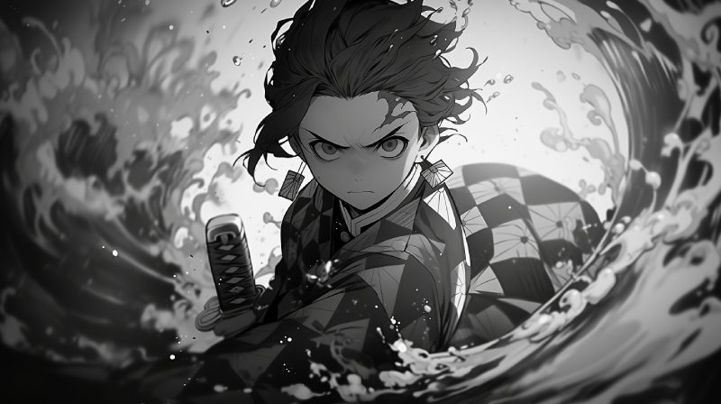 Anime trắng đen nghệ thuật