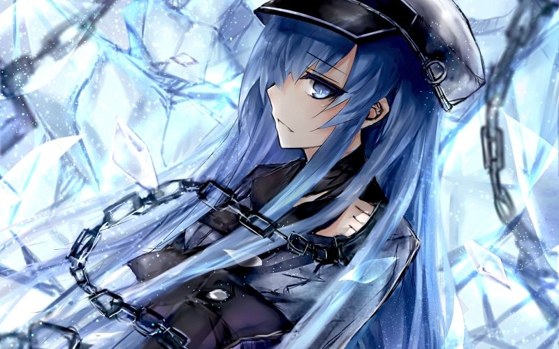 Hình anime girl lạnh lùng với ánh mắt vô cảm