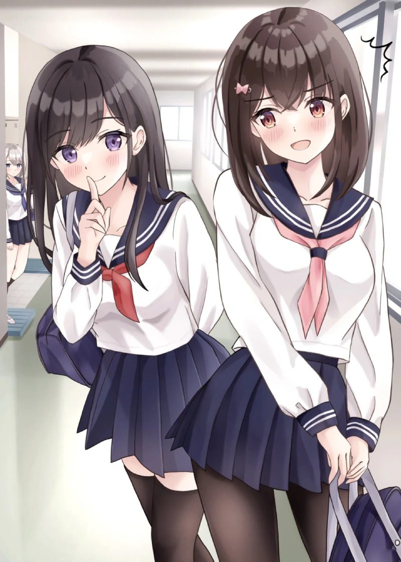 ảnh anime học sinh cặp đôi lãng mạn