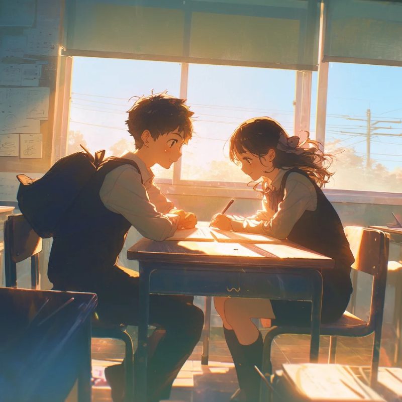 hình anime học sinh tình yêu tuổi học trò 1