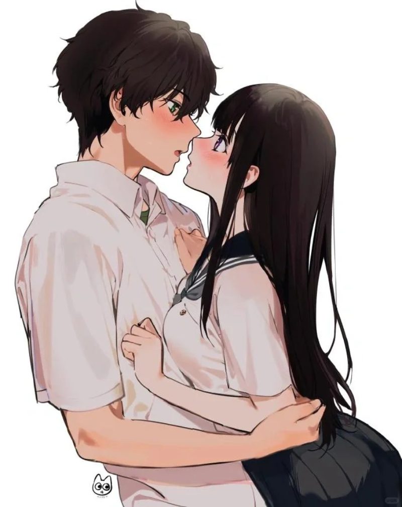 ảnh anime hôn nhau cute đẹp