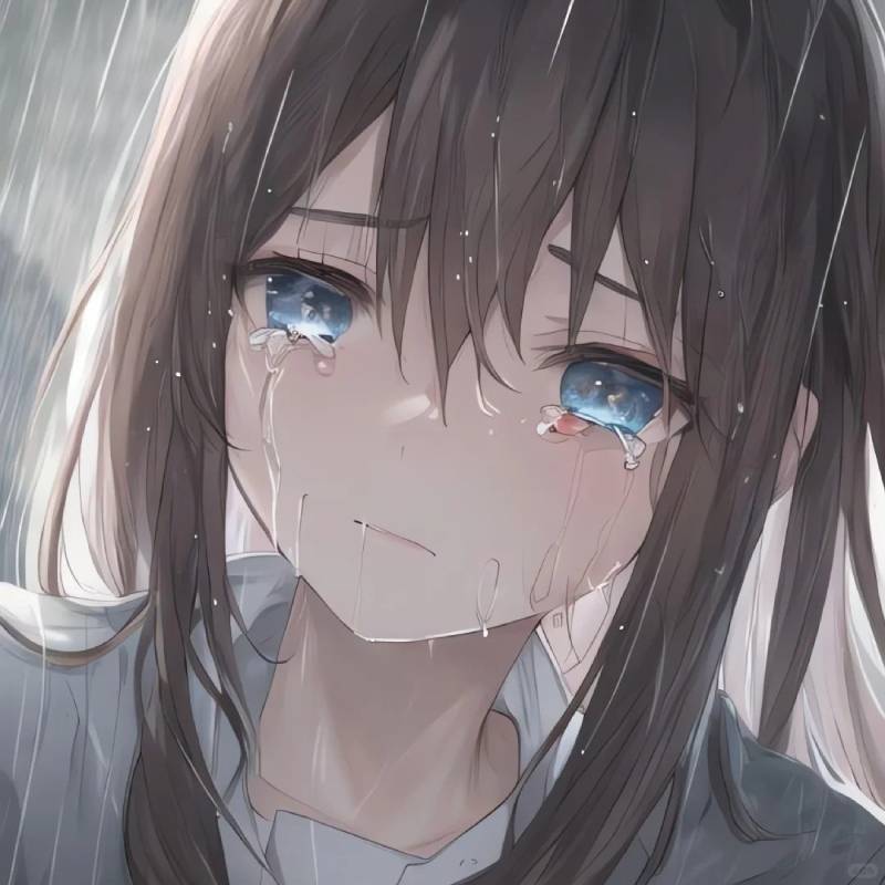 ảnh anime khóc trong mưa