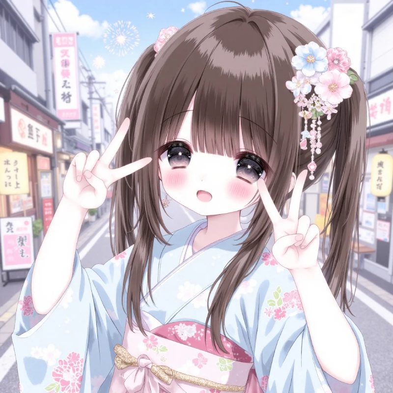 anime kimono học sinh