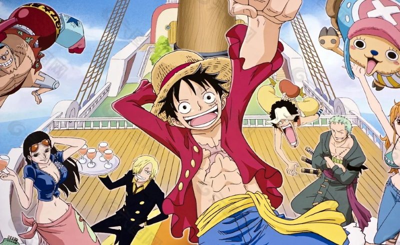 Luffy anime với chiếc mũ rơm