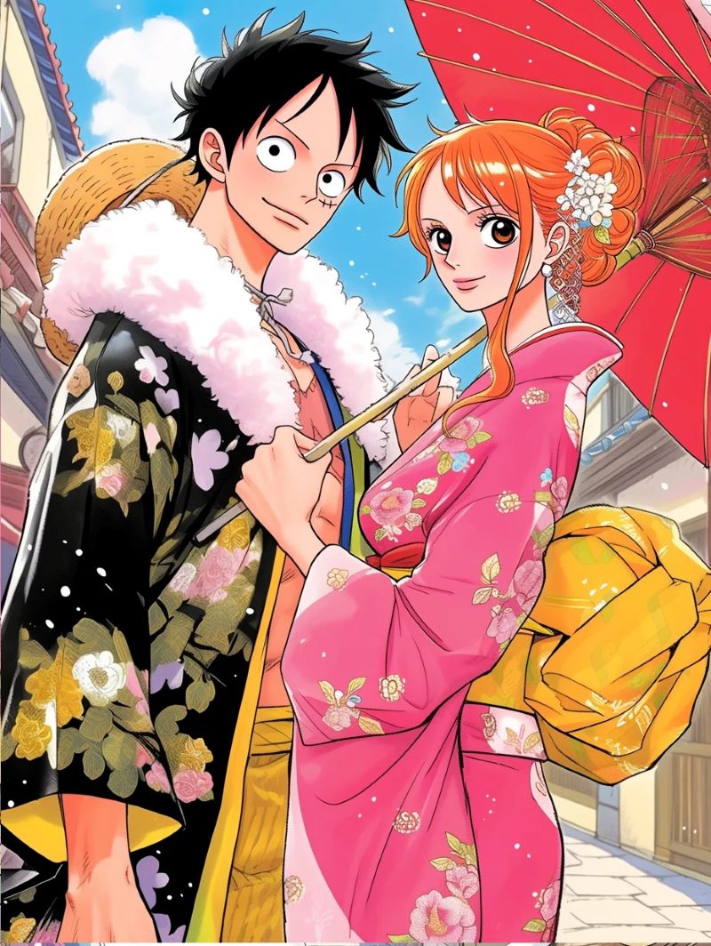 Ảnh anime Luffy với bạn bè