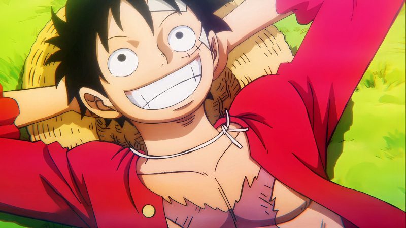 Hình ảnh anime Luffy cười vui vẻ