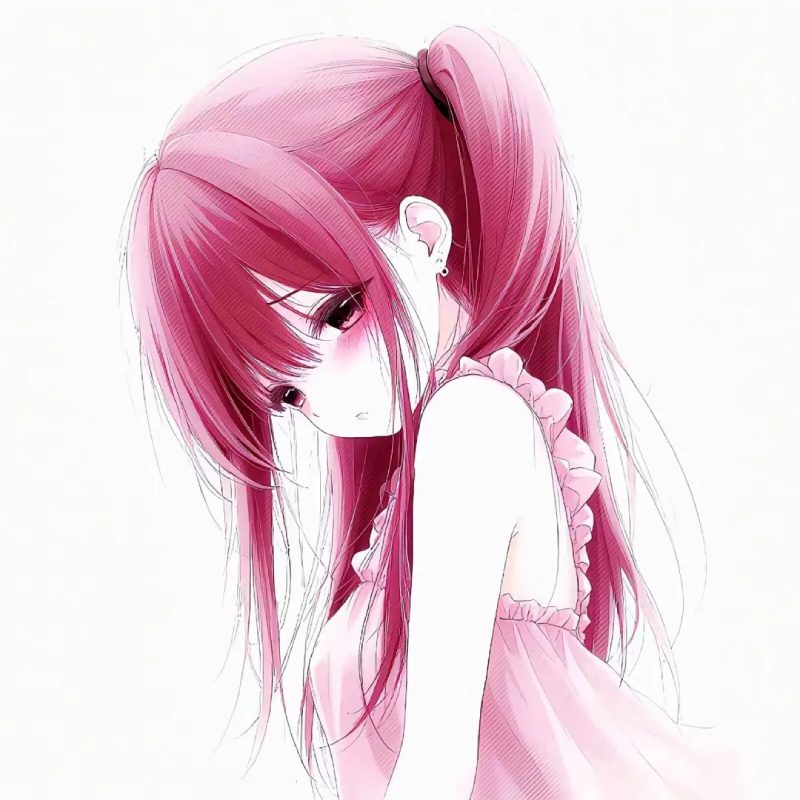 ảnh anime màu hồng dễ thương
