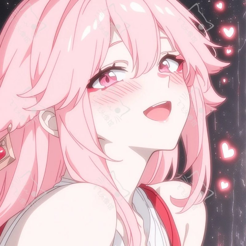 ảnh anime nữ màu hồng cực xinh