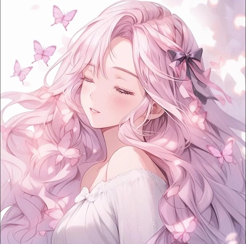 hình nền anime màu hồng ngọt ngào