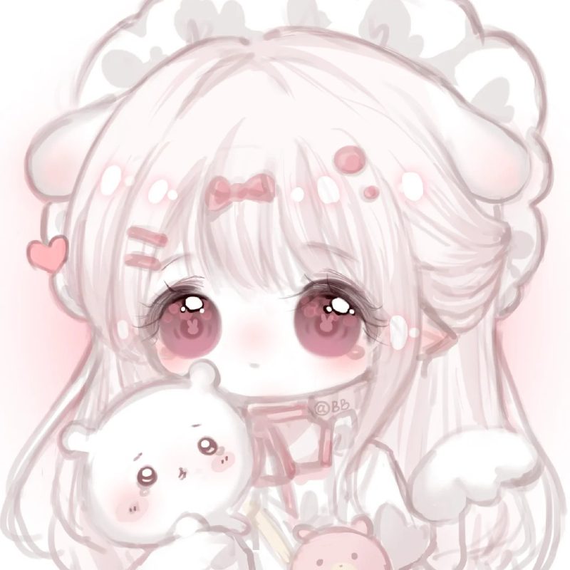 ảnh bìa anime màu hồng dễ thương