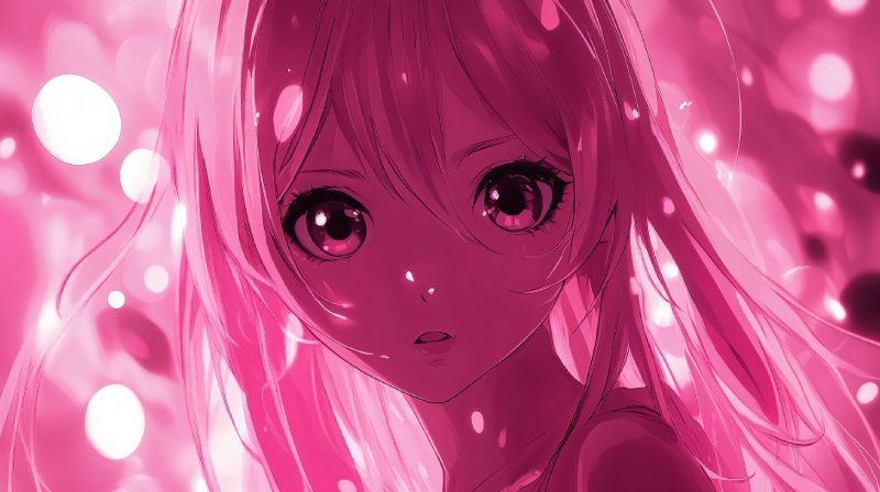 hình nền điện thoại anime màu hồng