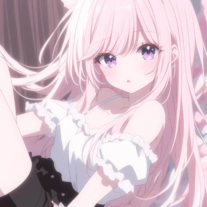 hình ảnh anime màu hồng girl xinh