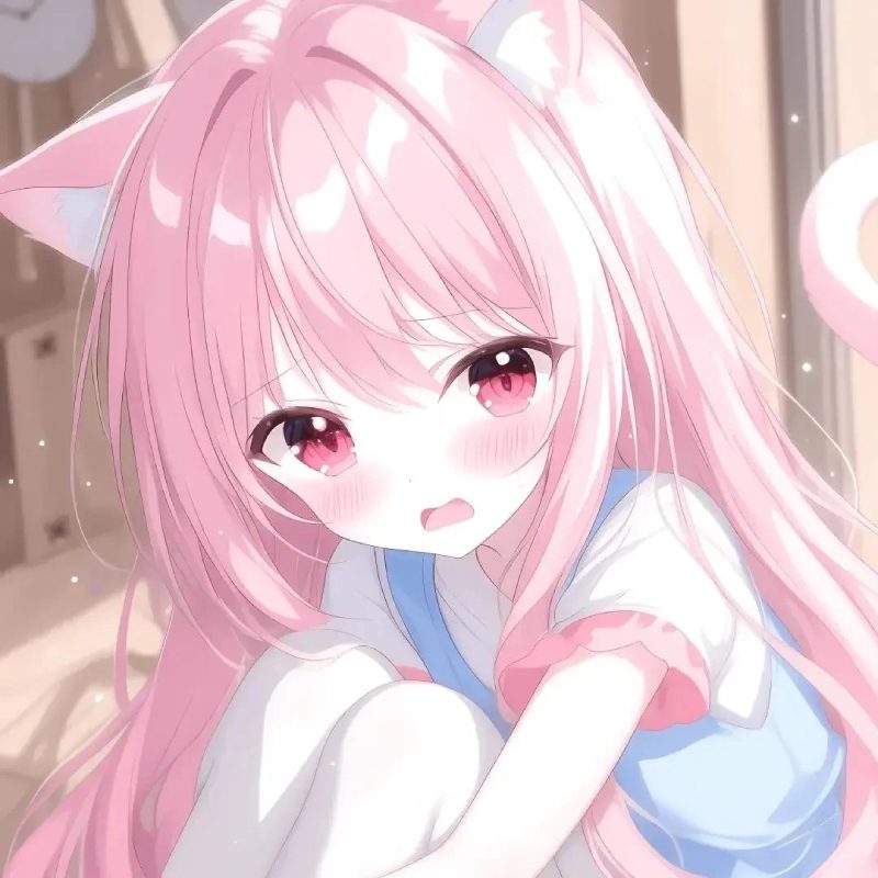 hình anime màu hồng kawaii