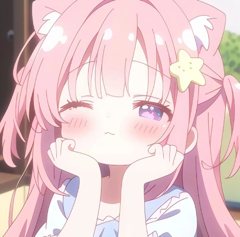 cute pink anime girl wallpaper in HD