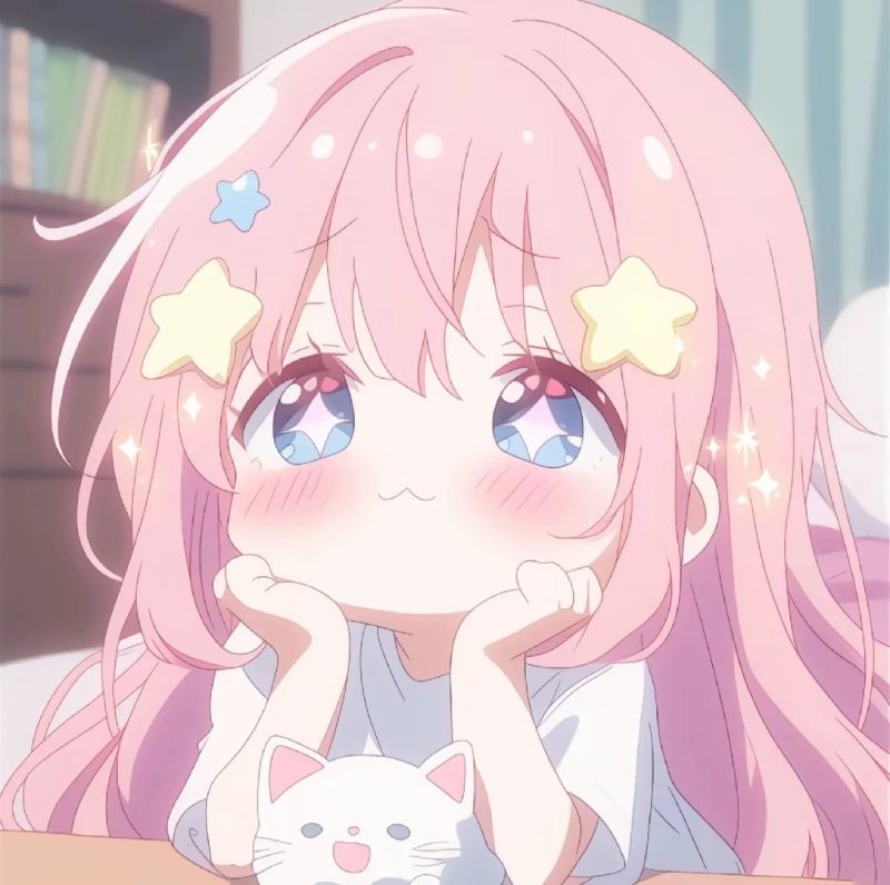 aesthetic pink anime pfp for Instagram