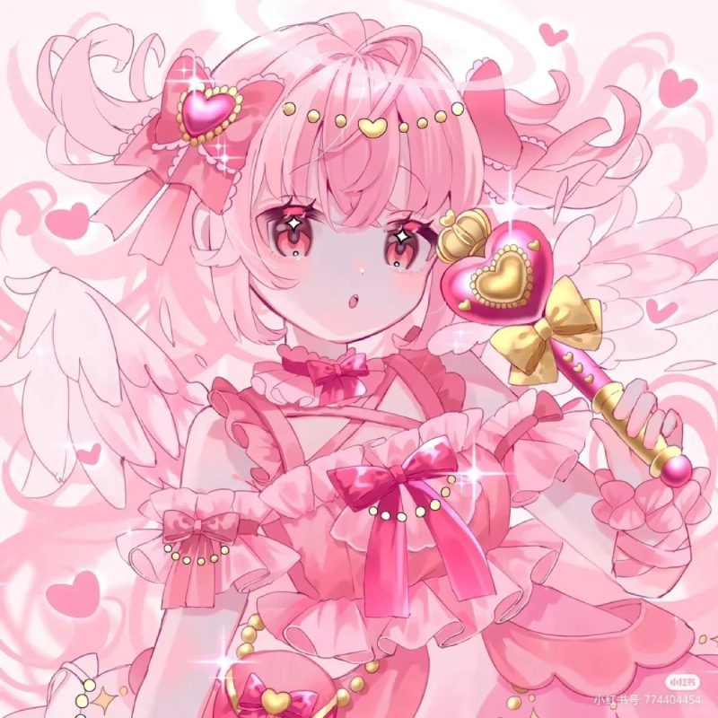 pastel pink anime art for mobile wallpaper