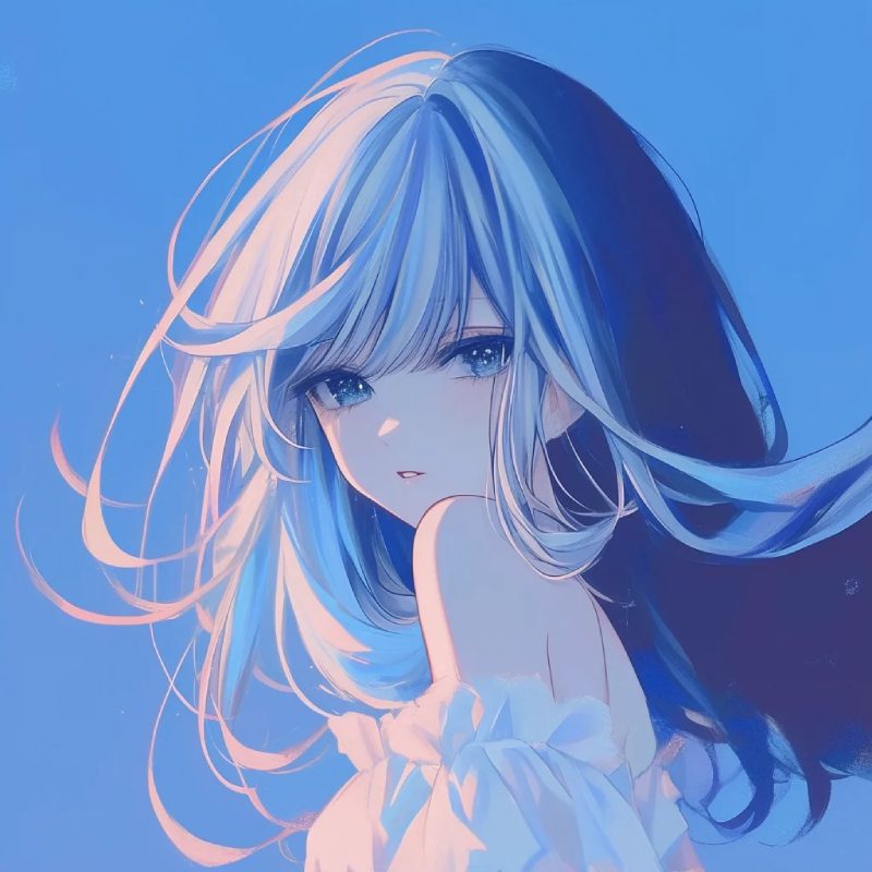 ảnh anime màu xanh dương