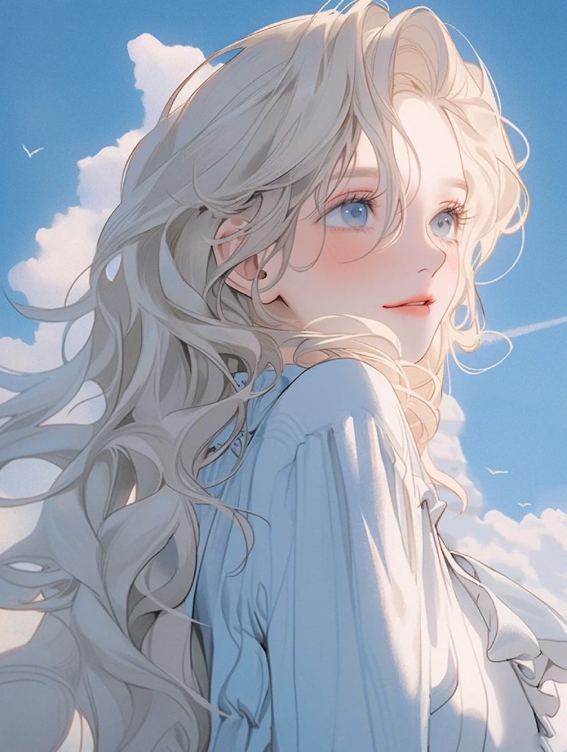 ảnh anime màu xanh dương đẹp cute