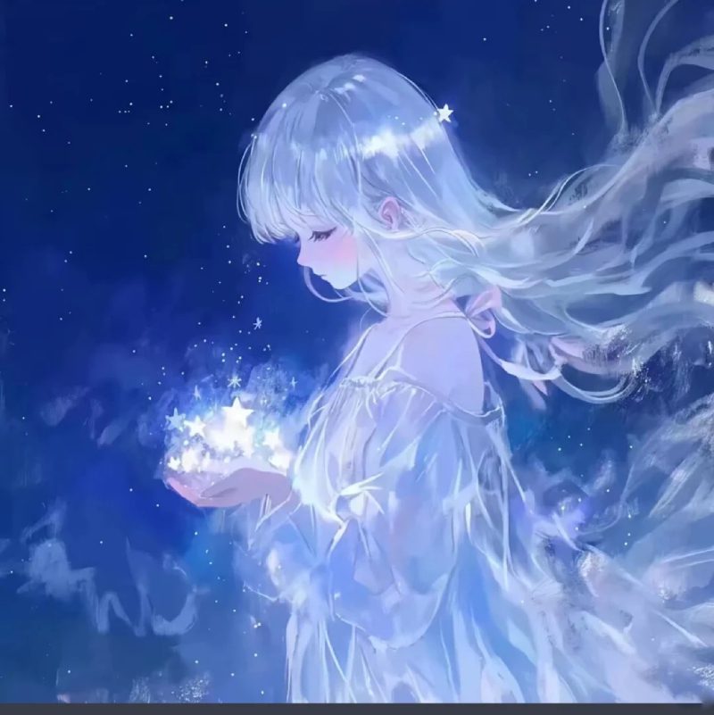ảnh anime màu xanh dương chất lượng cao 4k