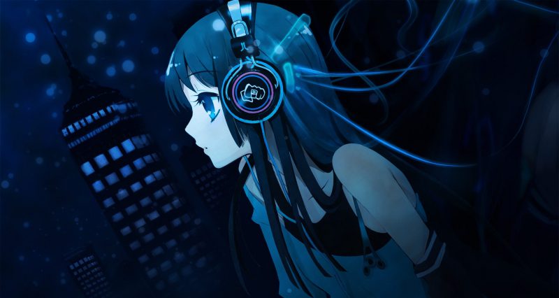 ảnh anime màu xanh dương phong cách cool