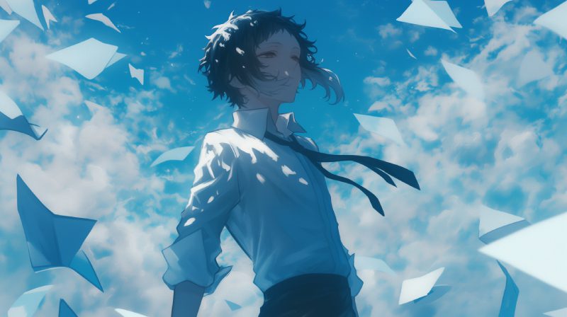 hình ảnh anime màu xanh dương ấn tượng