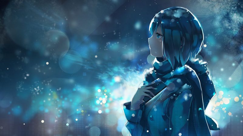ảnh anime màu xanh dương cute