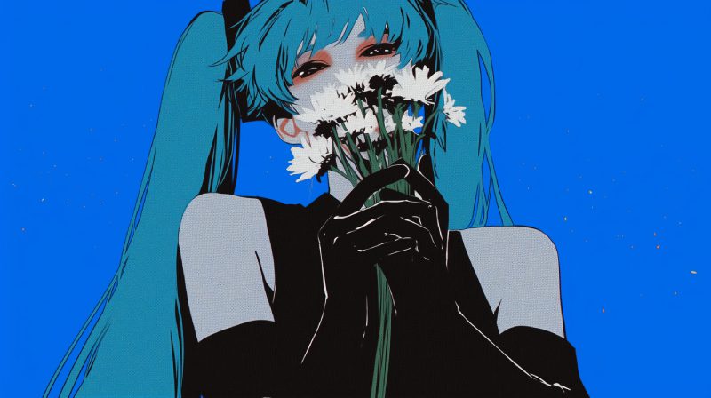 ảnh anime màu xanh dương cute