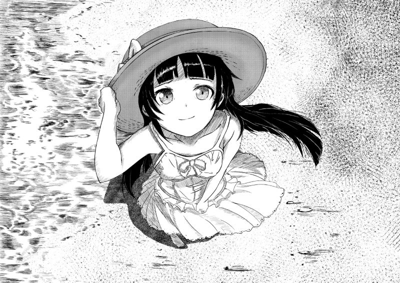 Ảnh vẽ anime trắng đen