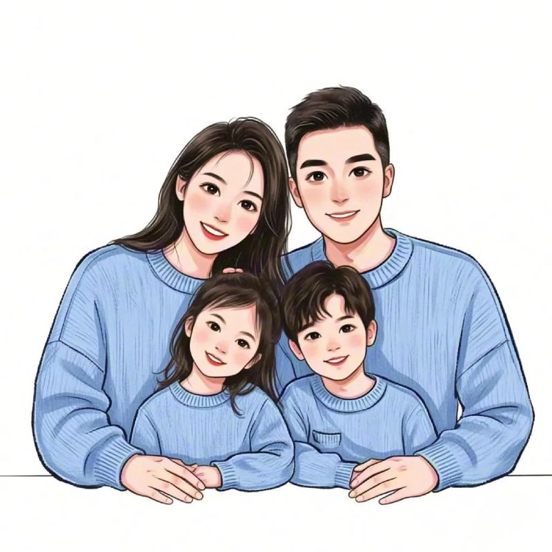 ảnh bìa anime family of 4 dễ thương