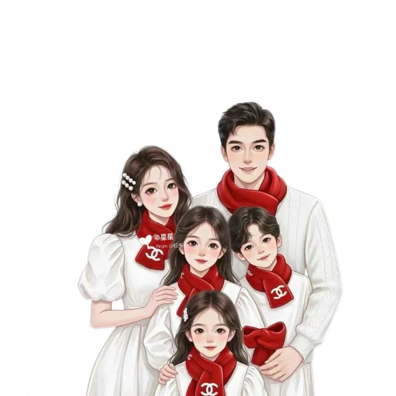 ảnh anime gia đình 5 người đẹp hiện đại