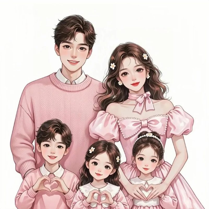 ảnh anime gia đình 5 người đẹp và ý nghĩa