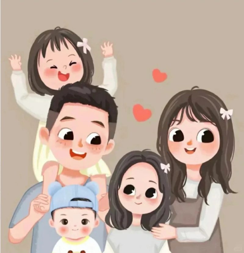 hình nền anime gia đình 5 người đẹp nhất