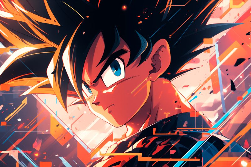 ảnh goku đứng giữa vụ nổ năng lượng