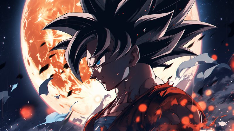 ảnh goku đang bay trên trời