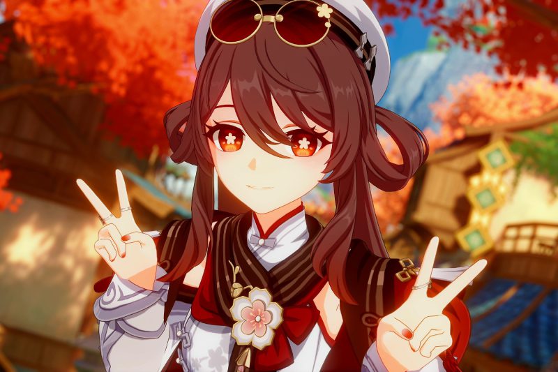 cute hutao anime girl art
